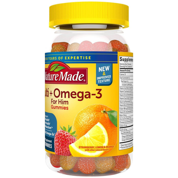 Nature Made Omega 3 Multivitamin & Minerals Gummies for Men - 80ct