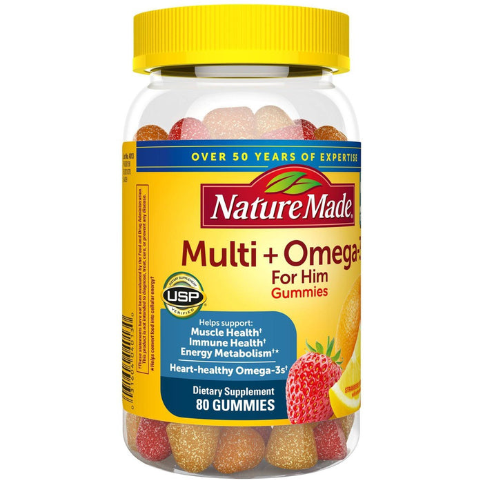 Nature Made Omega 3 Multivitamin & Minerals Gummies for Men - 80ct