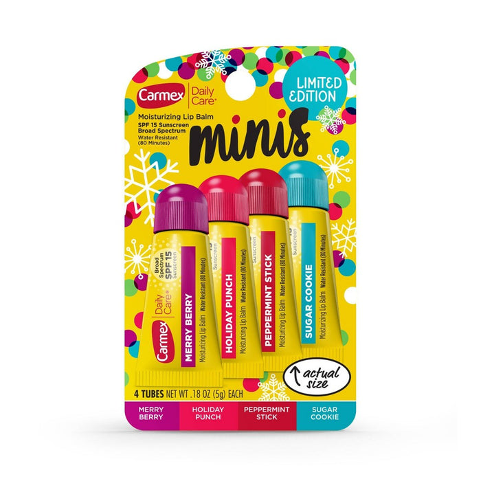 Carmex Daily Care Minis Limited Edition Lip Balm Sticks - 4pk
