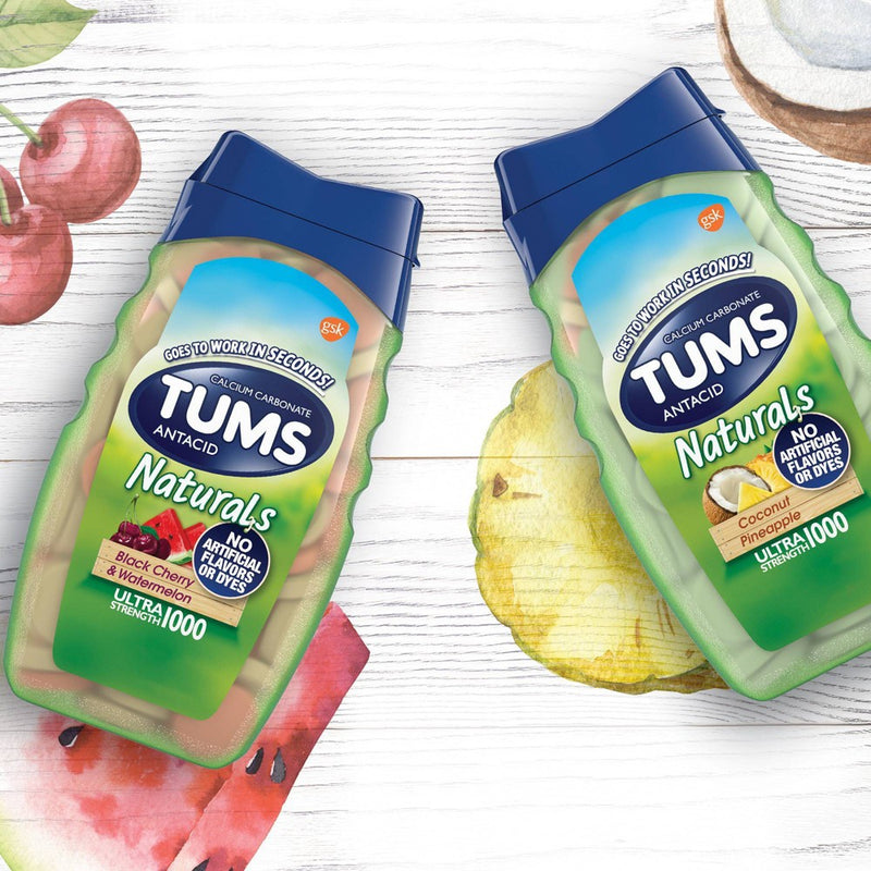 Tums Naturals Black Cherry Watermelon Tablets - 10ct