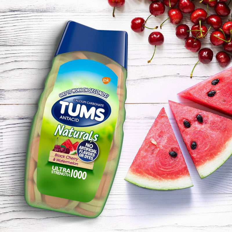 Tums Naturals Black Cherry Watermelon Tablets - 10ct