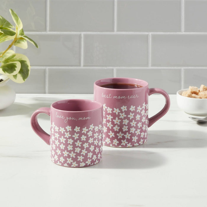 16oz 'Best Mom Ever' Mug and 10oz Mini Mug 'Love You Mom' Pink - Threshold