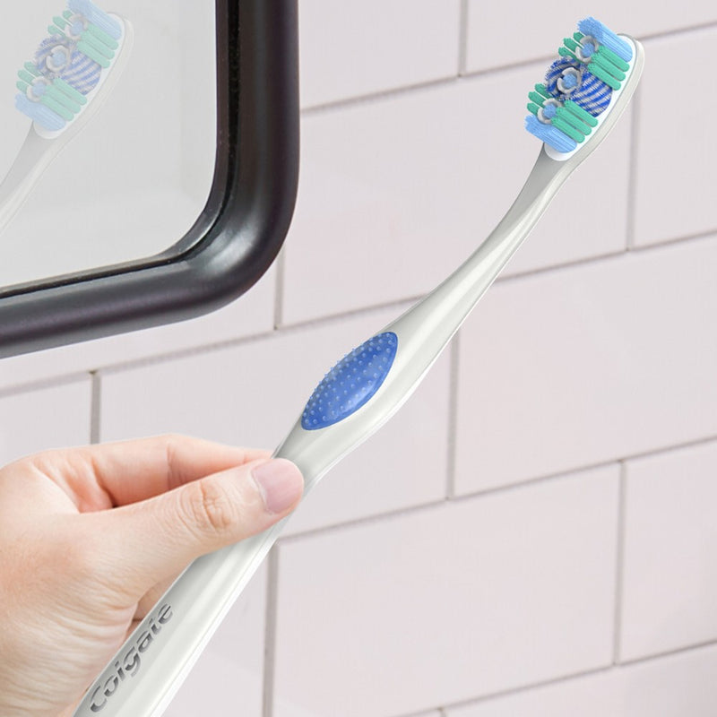Colgate 360 Optic White Whitening Soft Toothbrush with Tongue and Cheek Cleaner - Soft