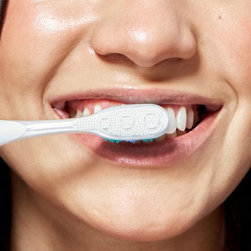 Colgate 360 Optic White Whitening Soft Toothbrush with Tongue and Cheek Cleaner - Soft