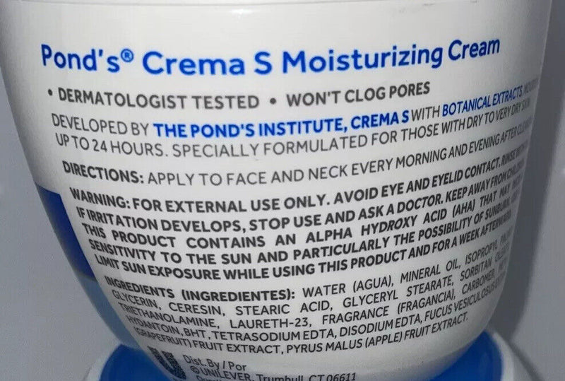 2 PACK!!! Pond's Crema S 24H Moisturizing Cream - 14.1oz