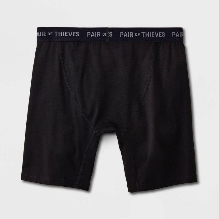 Pair of Thieves Men's Lines & Dots Super Soft Boxer Briefs 2pk - Black/Gray M