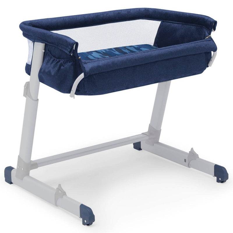 babyGap by Delta Children Whisper Bedside Bassinet Sleeper with Breathable Mesh and Adjustable Heights - Navy Camo (LOCAL PICKUP ONLY)
