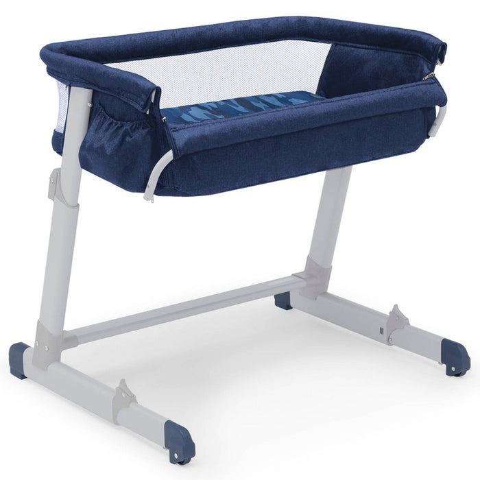 babyGap by Delta Children Whisper Bedside Bassinet Sleeper with Breathable Mesh and Adjustable Heights - Navy Camo (LOCAL PICKUP ONLY)