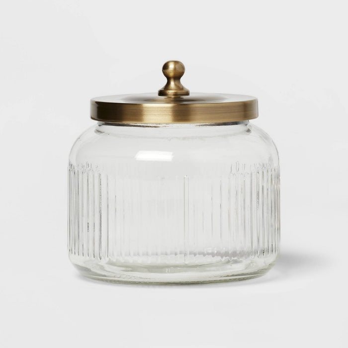 Small Glass Bath Canister Brass - Threshold