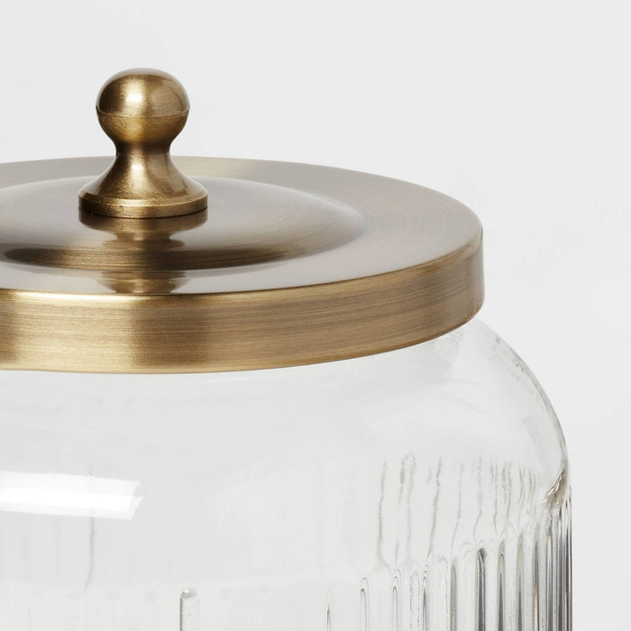 Small Glass Bath Canister Brass - Threshold