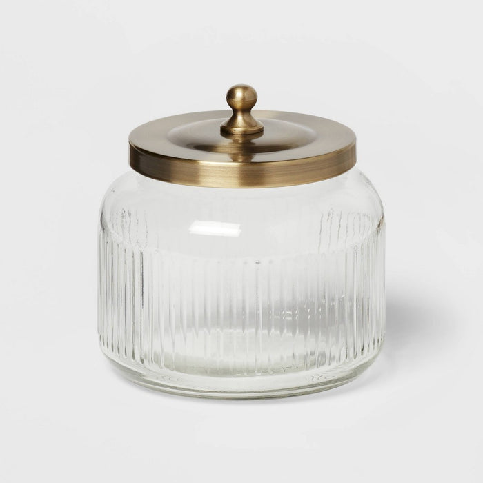 Small Glass Bath Canister Brass - Threshold