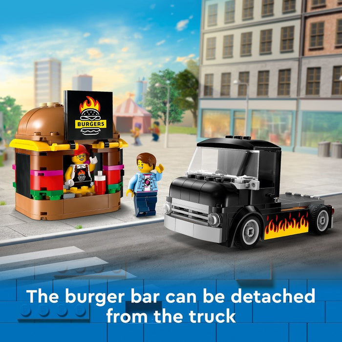 LEGO City Burger Truck Toy Building Set, Pretend Play Toy 60404