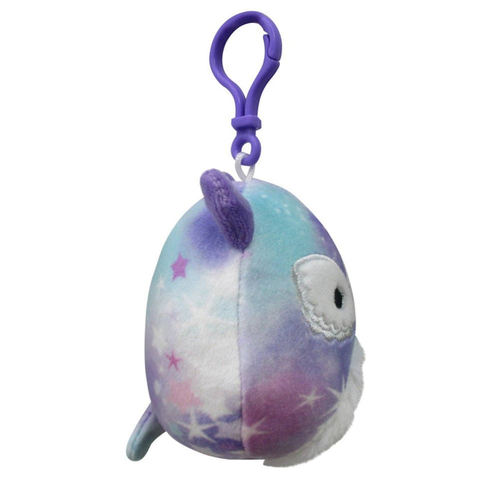 Squishmallows 3.5" Solina the Purple & Teal Mystical Print Owl Clip-On Plush Toy