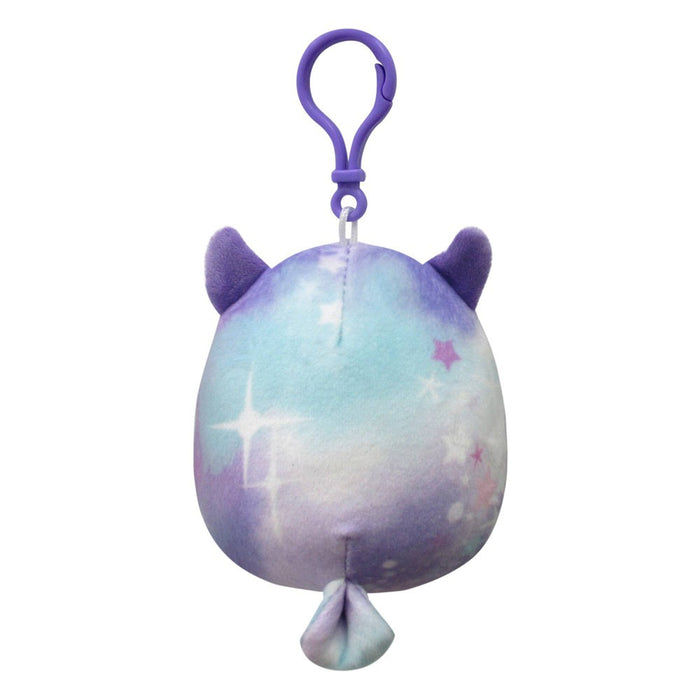 Squishmallows 3.5" Solina the Purple & Teal Mystical Print Owl Clip-On Plush Toy