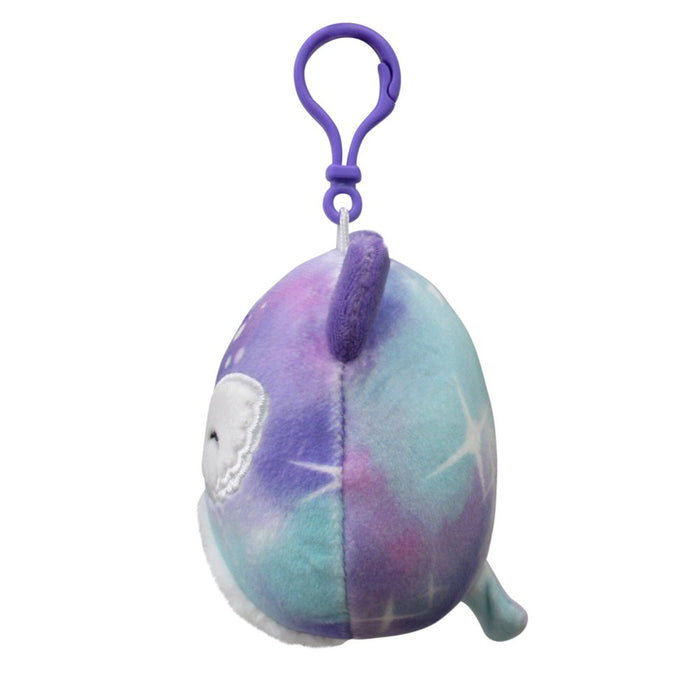 Squishmallows 3.5" Solina the Purple & Teal Mystical Print Owl Clip-On Plush Toy