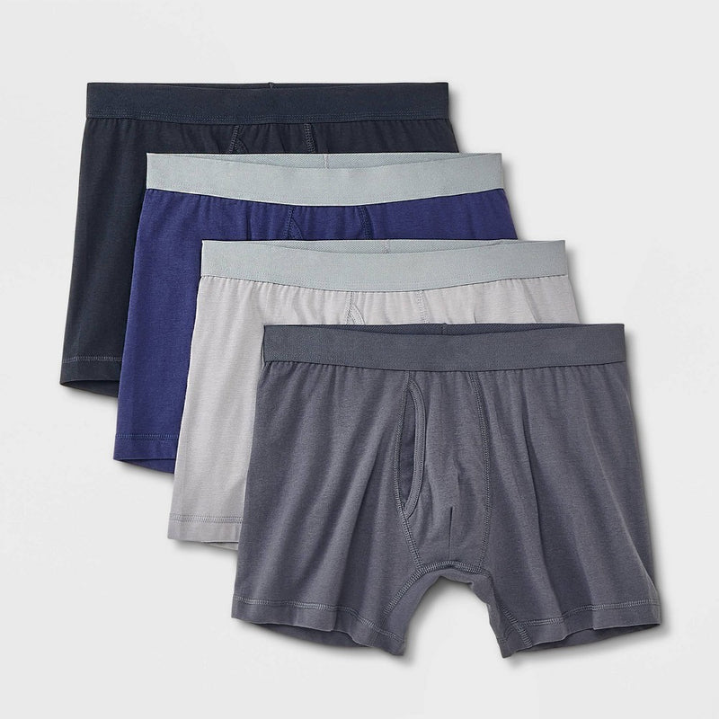 Men's Support Pouch Boxer Briefs 4pk - Goodfellow & Co Black/Blue/Gray S