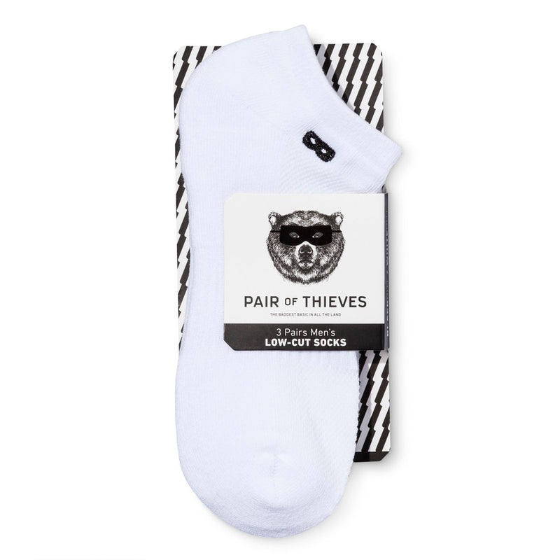 Pair of Thieves Men's Low-Cut Socks 3pk - White 8-12