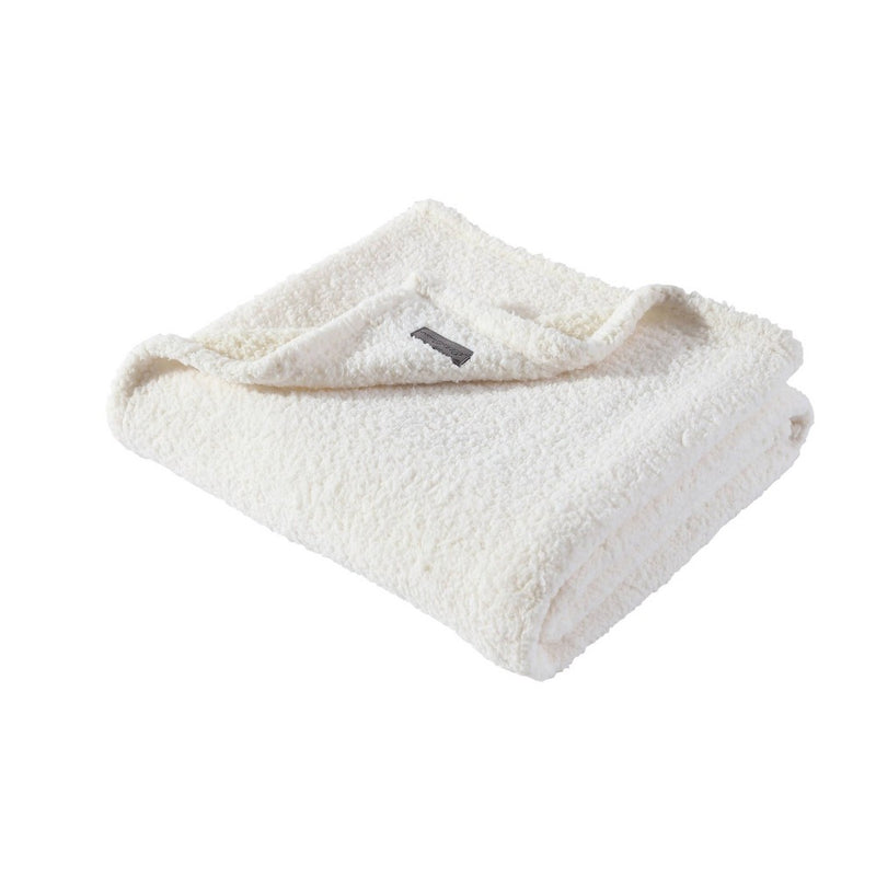 50"x60" Solid Mingled Faux Shearling Reversible Throw Blanket Beige - Eddie Bauer