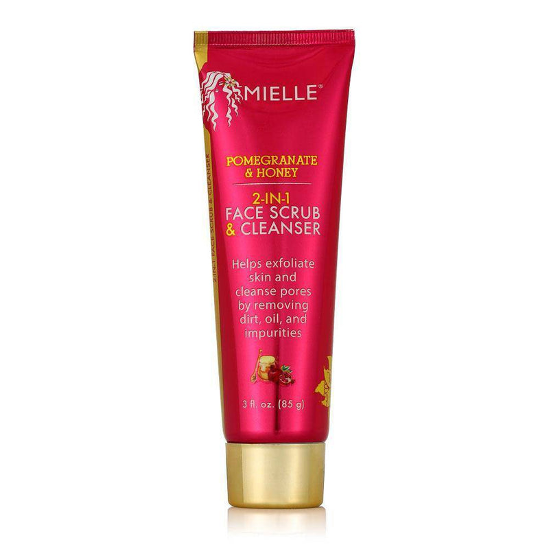 Mielle Organics 2 in 1 Our Pomegranate Honey Face Scrub and Cleanser - Scented - 3oz