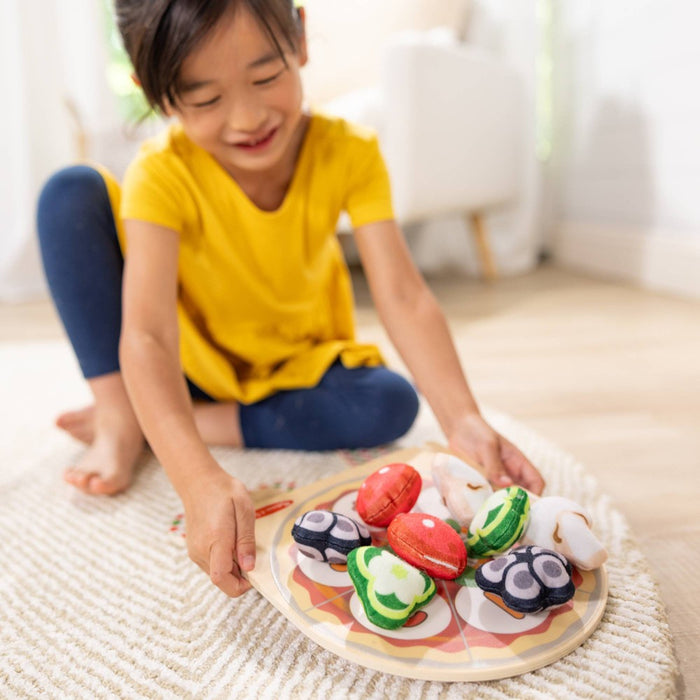 Melissa & Doug Wooden Double-Sided Pizza Topping Toss Games