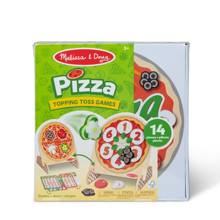 Melissa & Doug Wooden Double-Sided Pizza Topping Toss Games