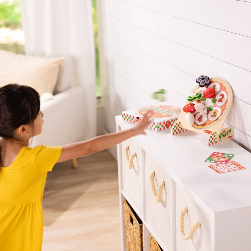 Melissa & Doug Wooden Double-Sided Pizza Topping Toss Games