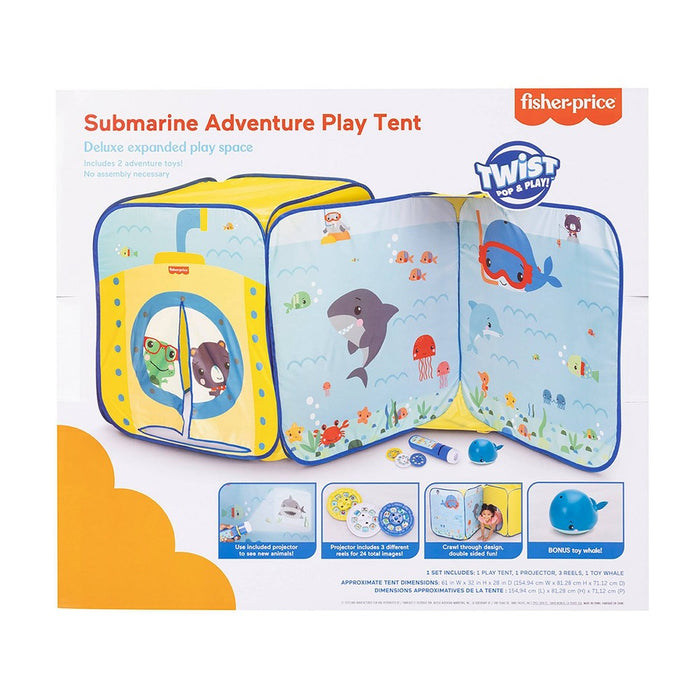 Fisher Price Pop Up Play Tent Submarine Adventure with Educational Role Play and Bonus Projector Toy