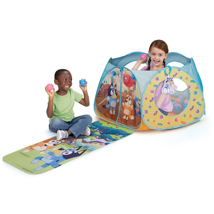 Bluey Kids Ball Pit Playland with 20 Soft Flex Balls Electronic Sounds and Mat