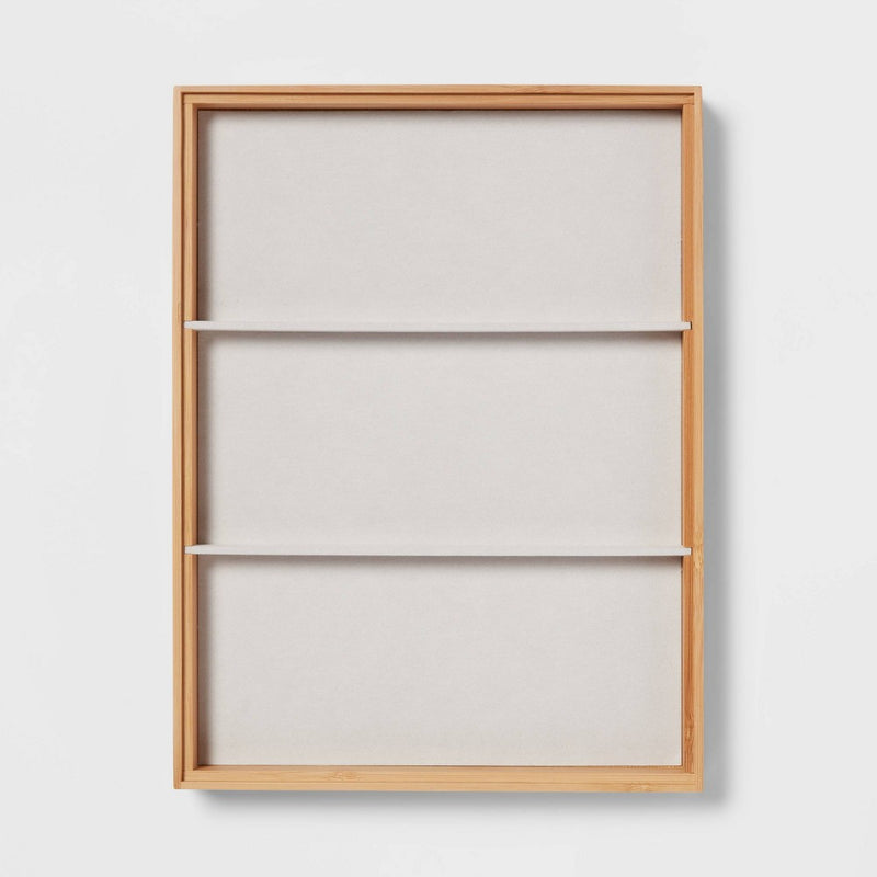 9" x 12" Stackable Bamboo Accessory 3 Section Tray - Brightroom