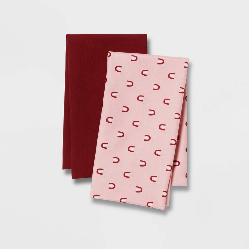 2pk Body Pillow Cover Maroon/Light Pink Rainbow - Room Essentials