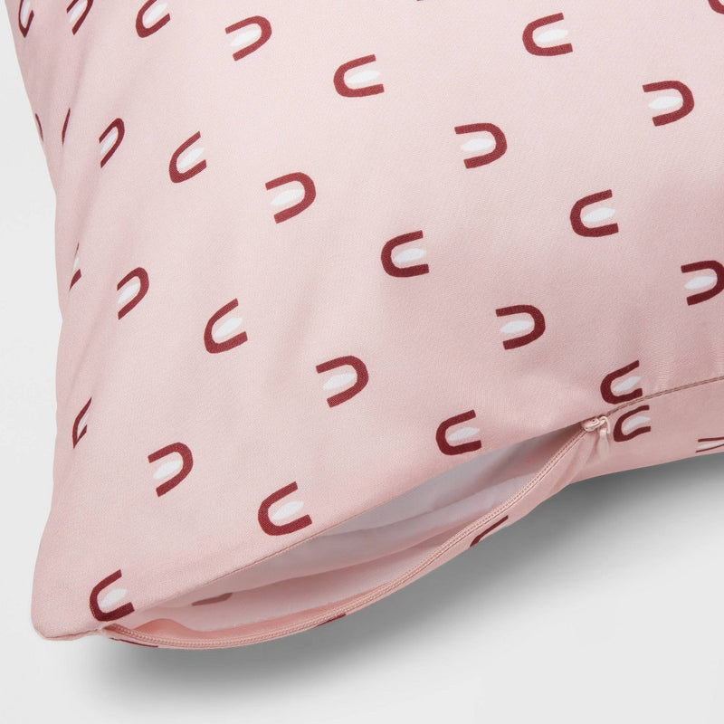 2pk Body Pillow Cover Maroon/Light Pink Rainbow - Room Essentials