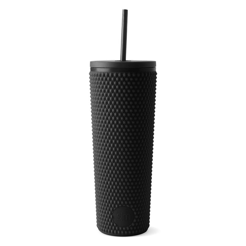 Simple Modern 24oz Classic Plastic Textured Tumbler Straw 1 Tone - Black Pebble