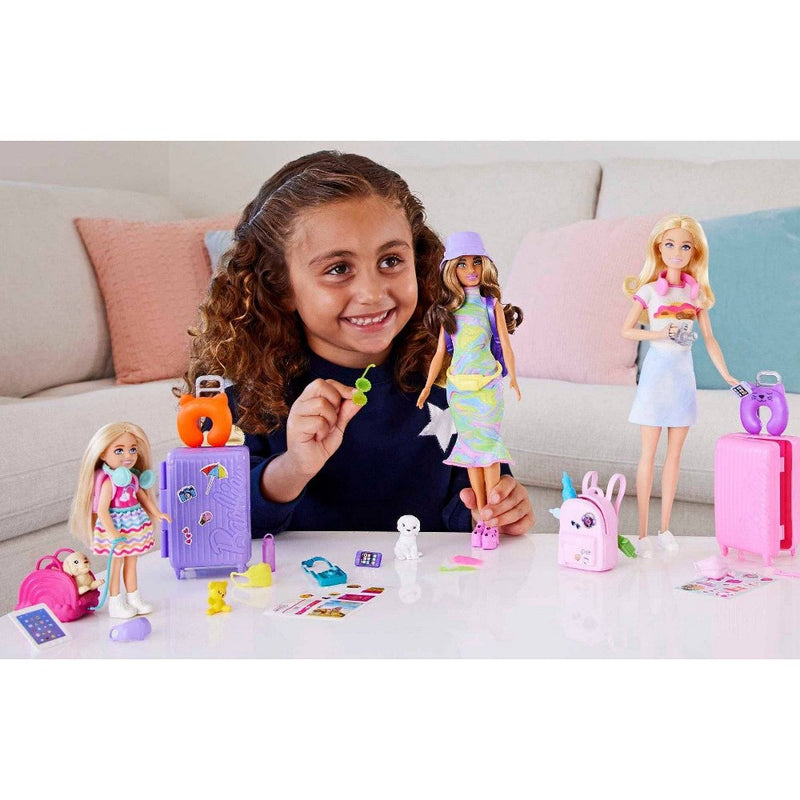 Barbie Toys, Chelsea Doll and Accessories Travel Set with Puppy
