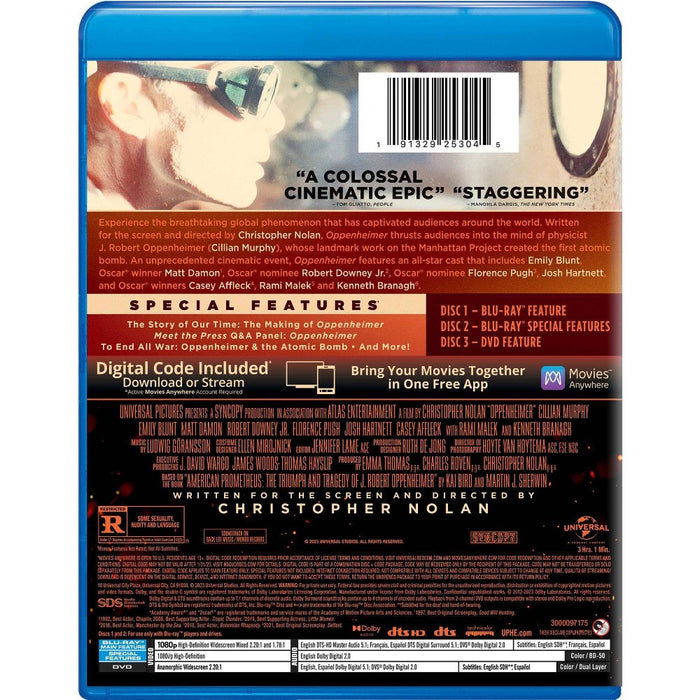 Oppenheimer (Blu-ray + DVD + Digital) *ADD 3 TO YOUR CART & 1 IS FREE!*
