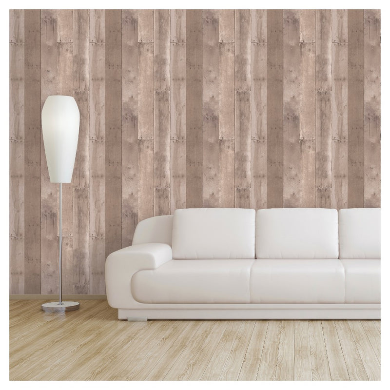 Reclaimed Wood Peel & Stick Wallpaper Brown - Threshold