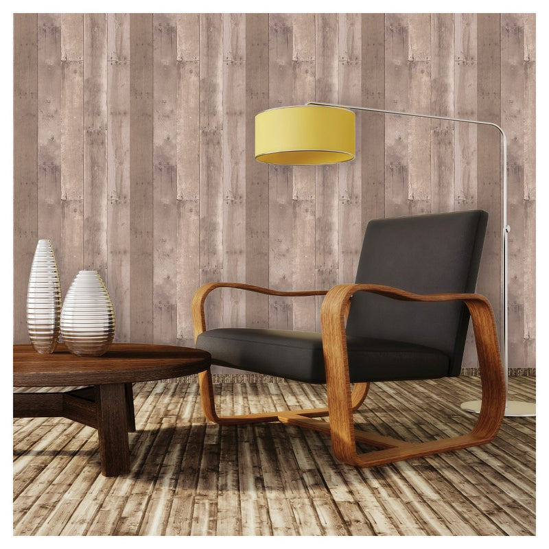 Reclaimed Wood Peel & Stick Wallpaper Brown - Threshold