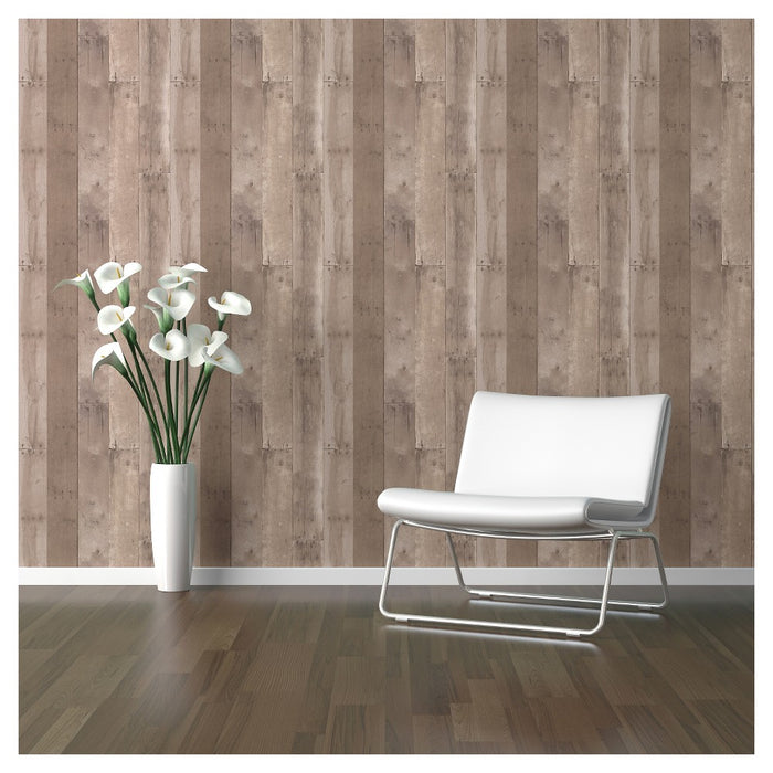 Reclaimed Wood Peel & Stick Wallpaper Brown - Threshold