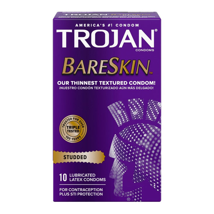 Trojan Studded BareSkin Premium Lube Condoms - 10ct