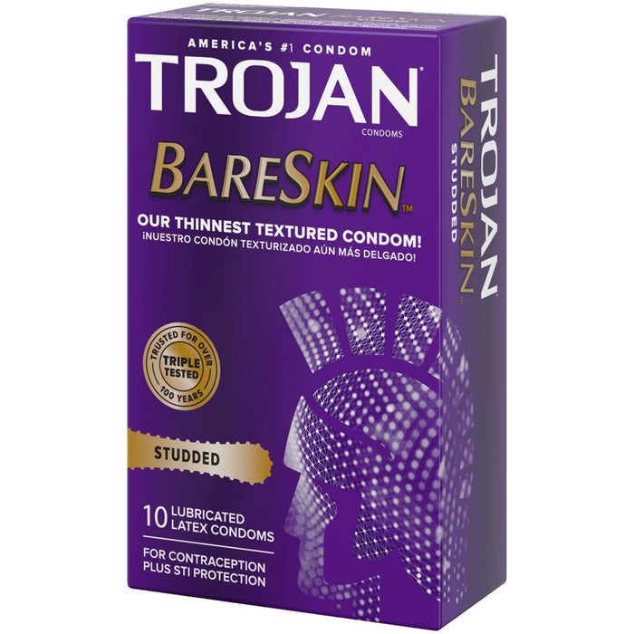 Trojan Studded BareSkin Premium Lube Condoms - 10ct