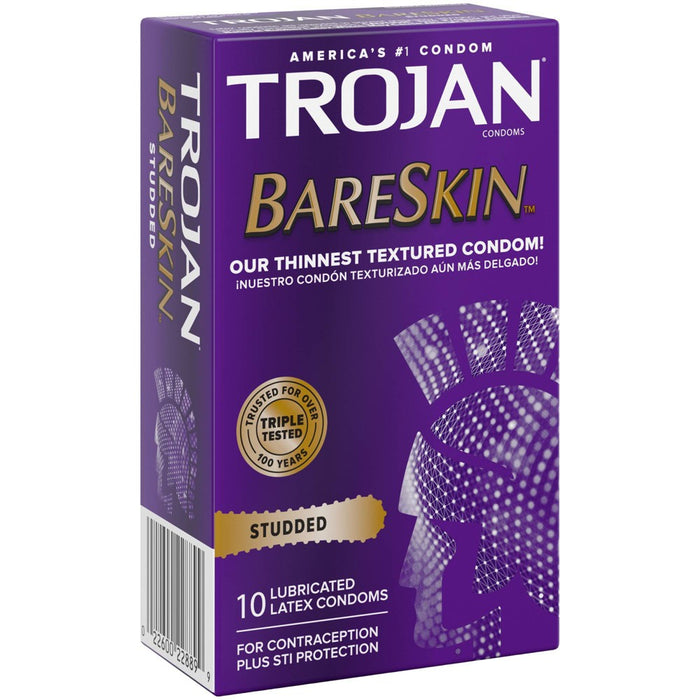 Trojan Studded BareSkin Premium Lube Condoms - 10ct