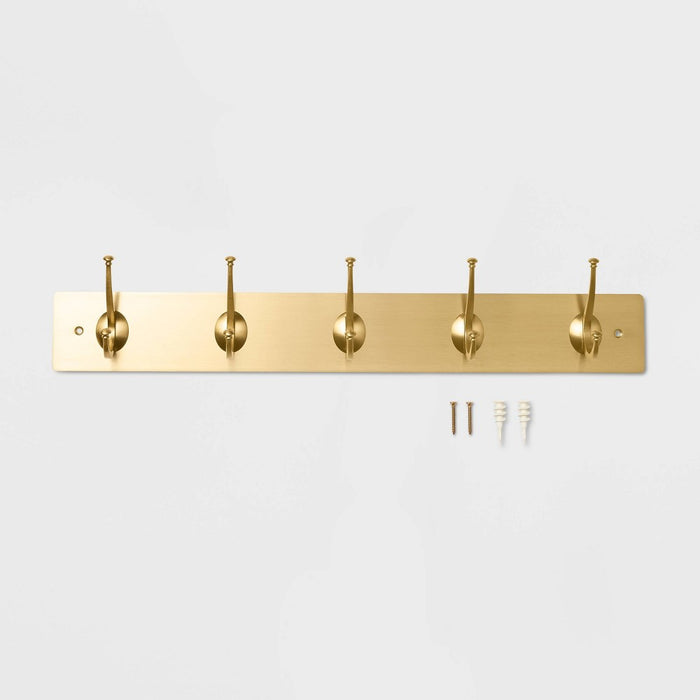 New Traditional 5 Hooks Rail Gold - Threshold (LOCAL PICKUP ONLY)