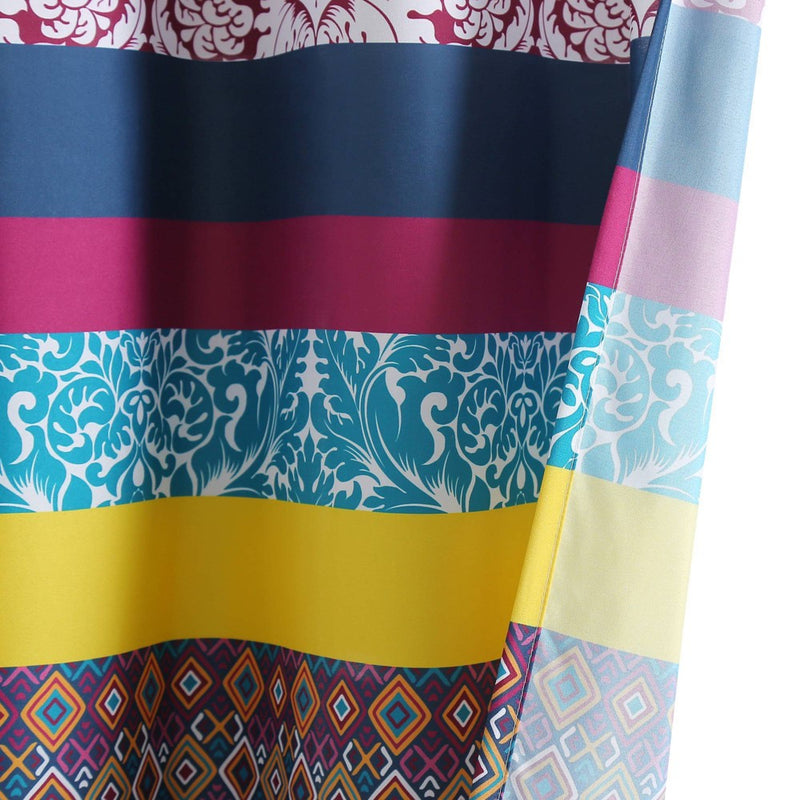 Boho Striped Shower Curtain Plum/Yellow - Lush Decor