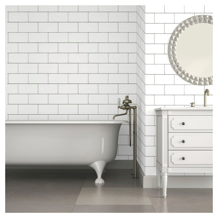 Subway Tile Peel & Stick Wallpaper White - Threshold