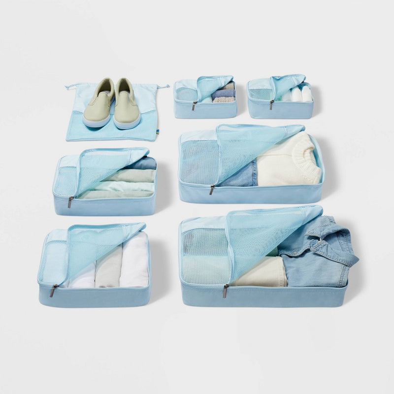 7pc Packing Cube Set Muddy Aqua - Open Story