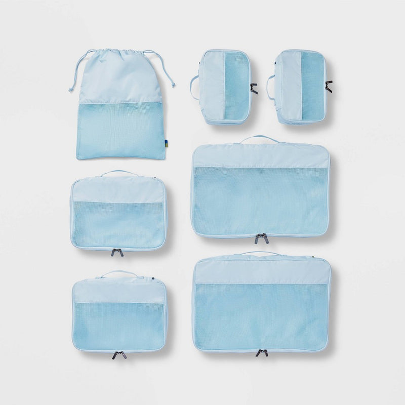 7pc Packing Cube Set Muddy Aqua - Open Story