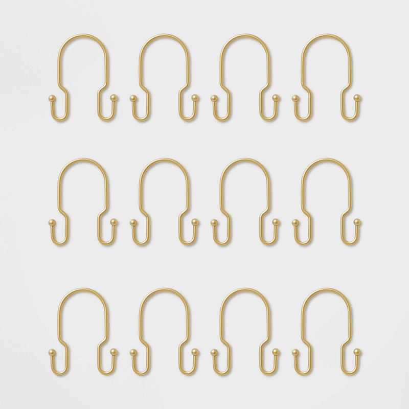 Metal Double Shower Hooks Brass - Room Essentials