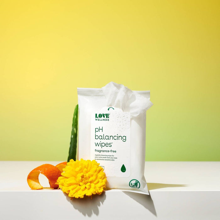 Love Wellness pH Balancing Wipes for Sensitive Intimate Care Unscented - 15ct