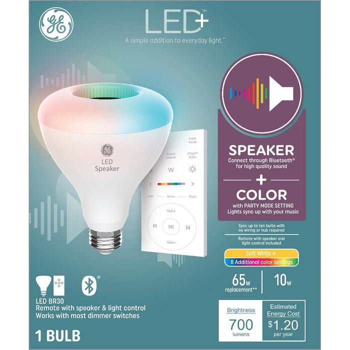 GE Remote Included LED+ Speaker and Color Changing Indoor Floodlight Bulb