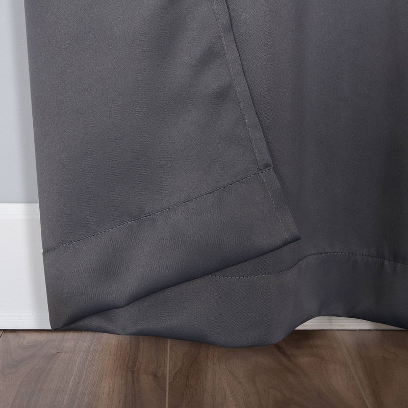 63"x40" Kenneth Rod Pocket Blackout Curtain Panel Charcoal - Sun Zero
