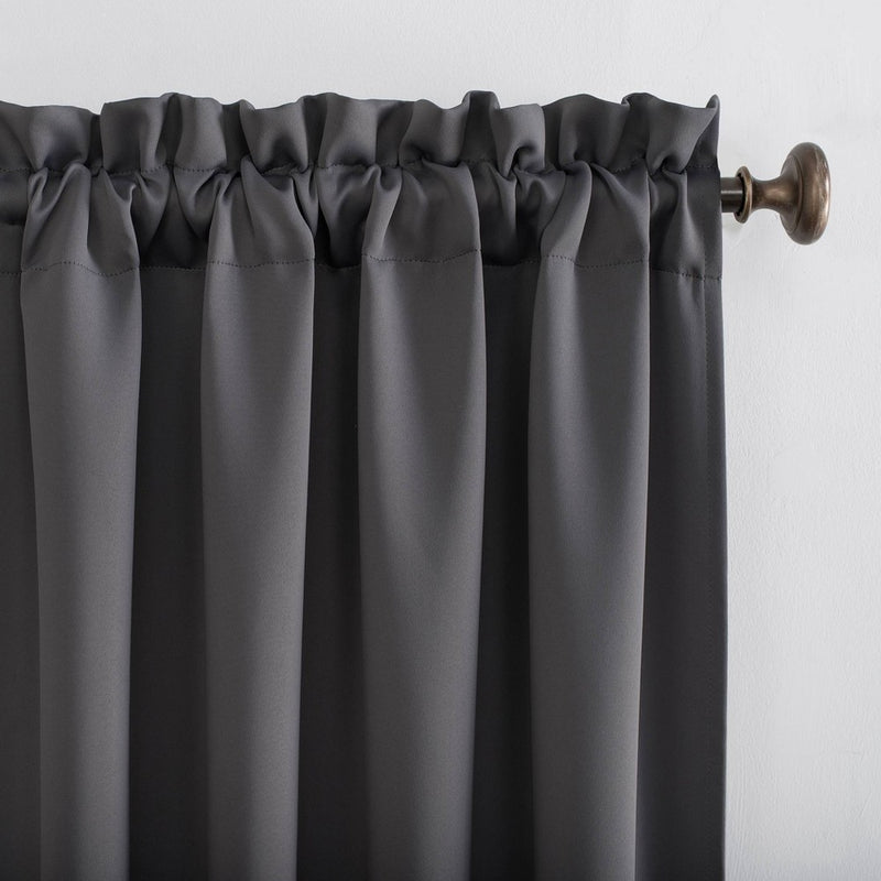 63"x40" Kenneth Rod Pocket Blackout Curtain Panel Charcoal - Sun Zero